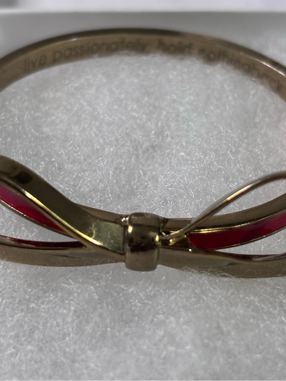 Kate Spade New York "Skinny Mini" Bow Bangle Bracelet in Red